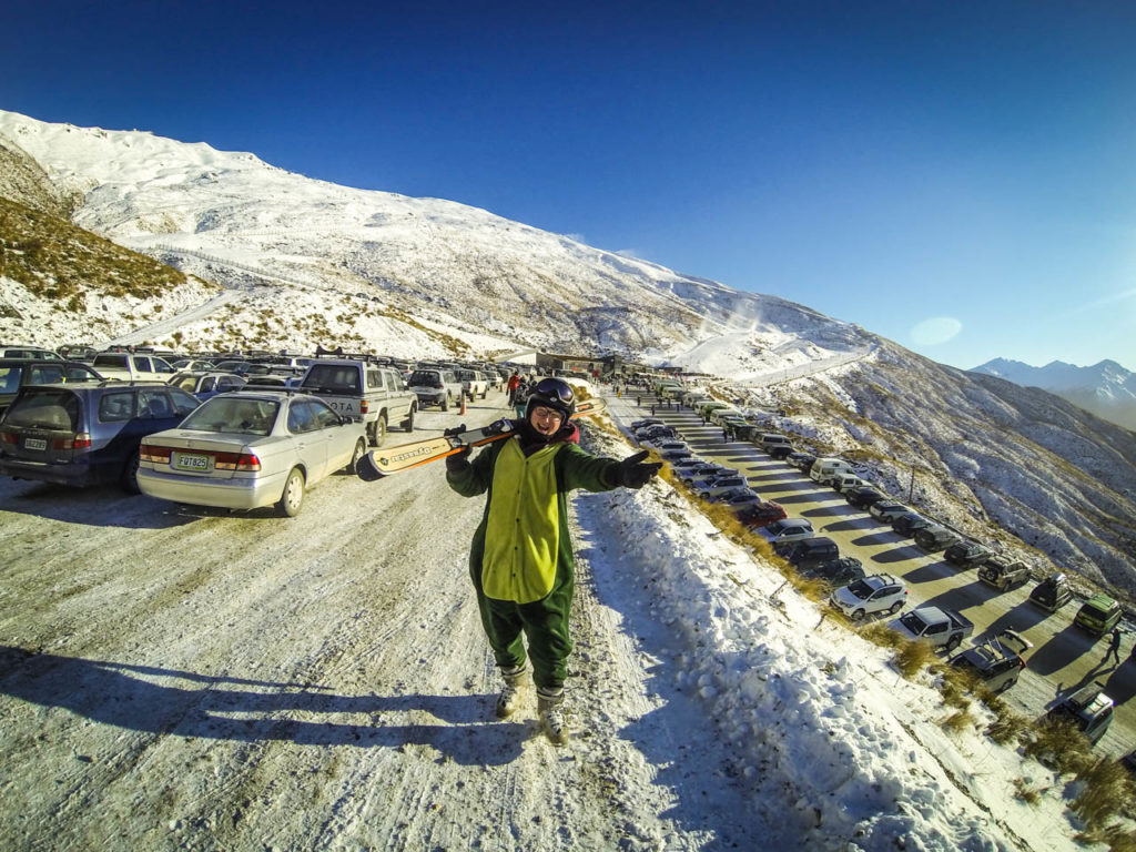 Treble Cone - Parkplatz des Skigebietes