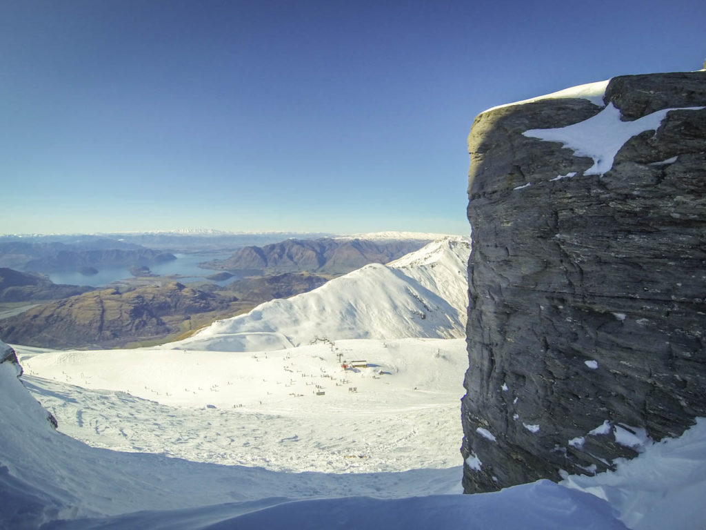 Aussicht von den Gipfeln im Skigebiet Treble Cone