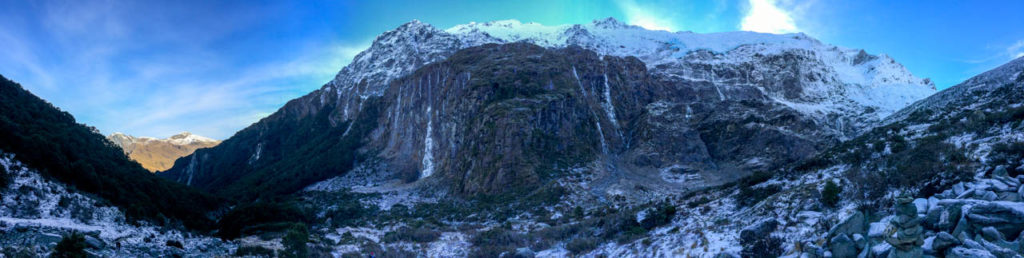 Panoramabild vom Rob Roy Gletscher