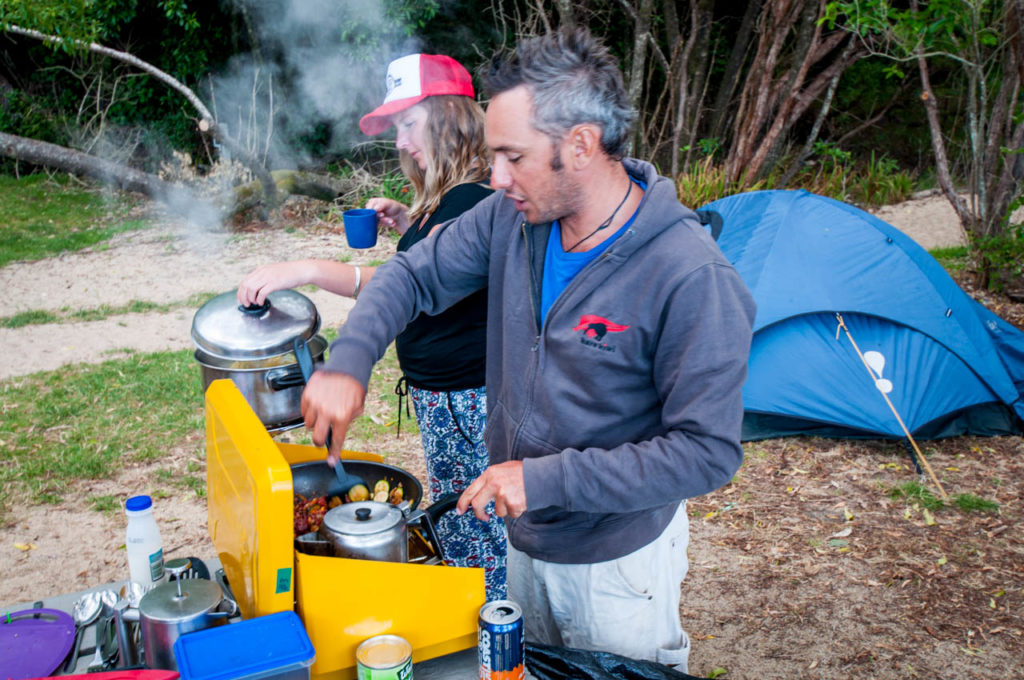 Abendessen auf dem Gaskocher