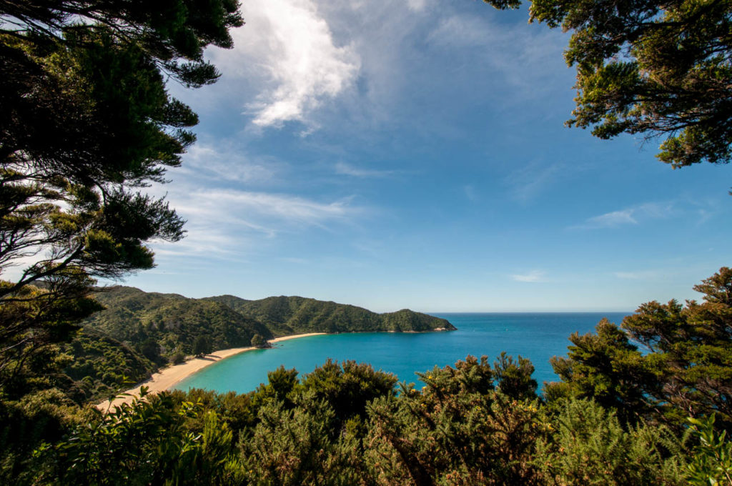 Goldene Strände im Abel Tasman National Park, Neuseeland